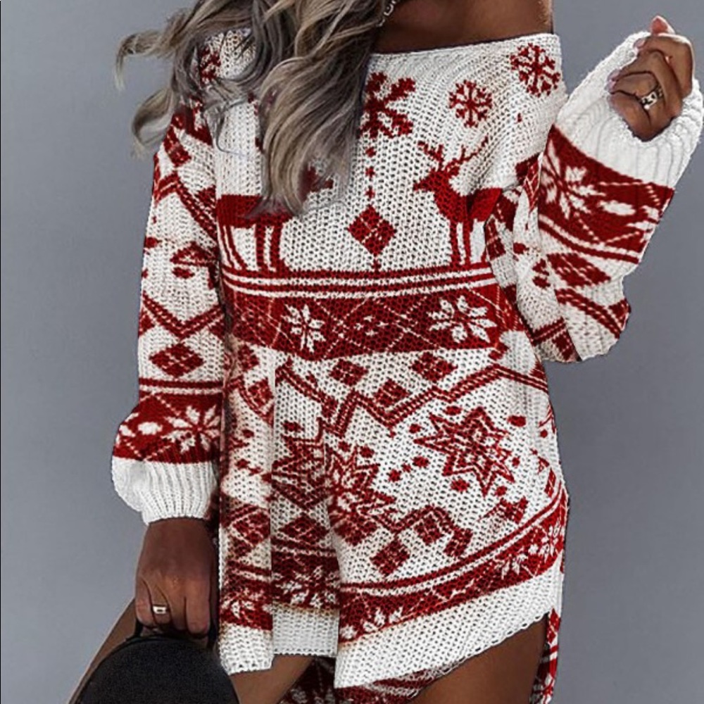 Winter off the shoulder dress
